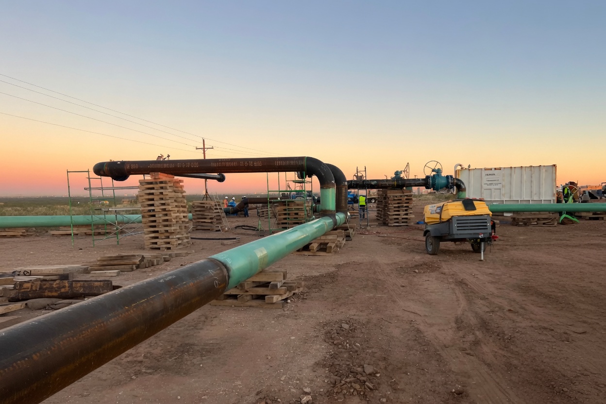 Hydrostatic pressure testing on a pipeline