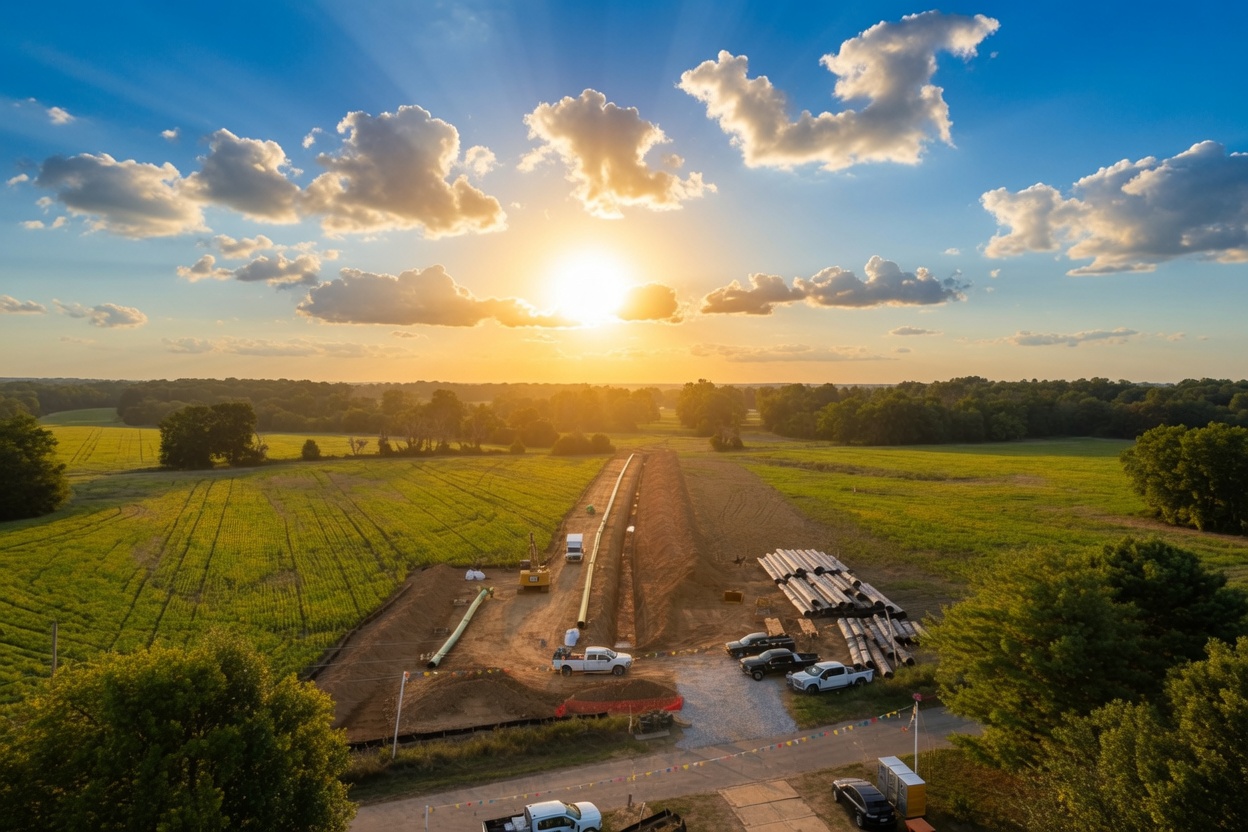 Pipeline construction work